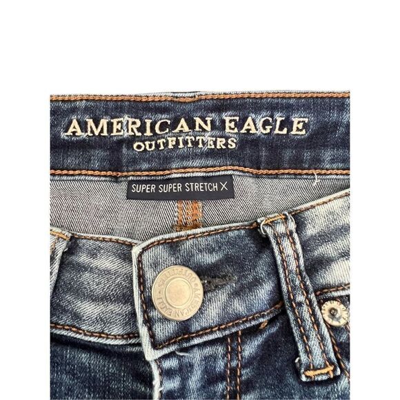 American Eagle outfitters Women’s Jean Shorts SZ 2 High Waisted Distressed Look - Picture 3 of 6